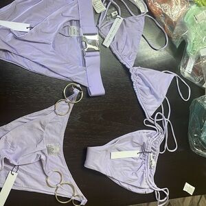 Monica Hansen 4 piece bikini set lavender size medium